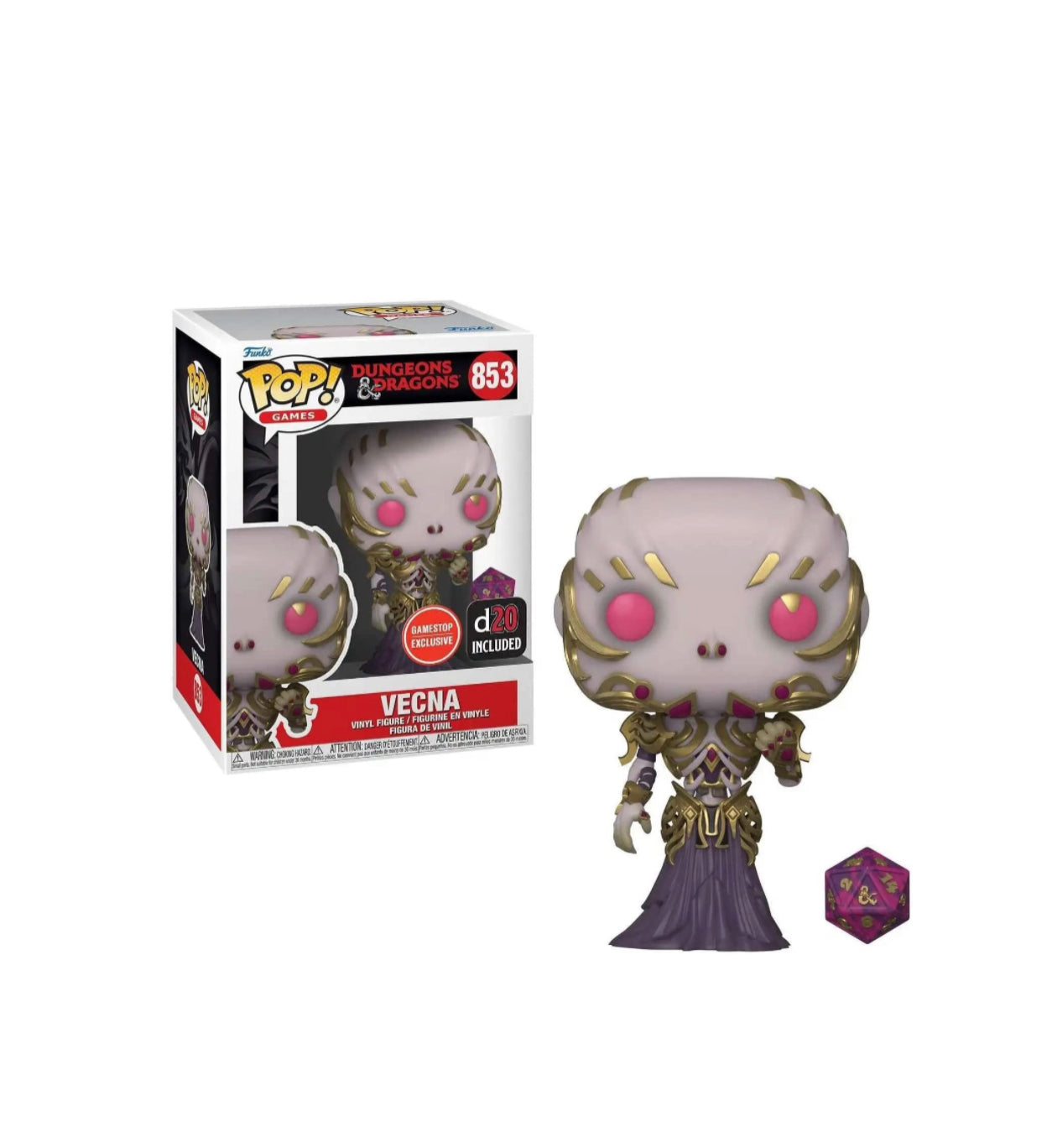 Funko POP! Games #853 Dungeons & Dragons Vecna with d20 die GameStop Exclusive