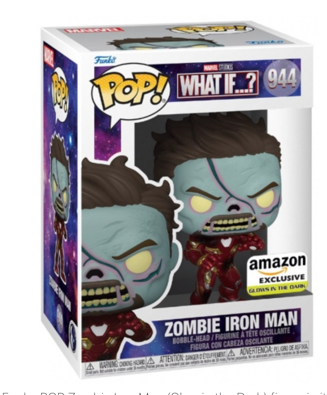 Funko POP! #944 Marvel What If…? Zombie Iron Man Glow In The Dark Amazon Exclusive