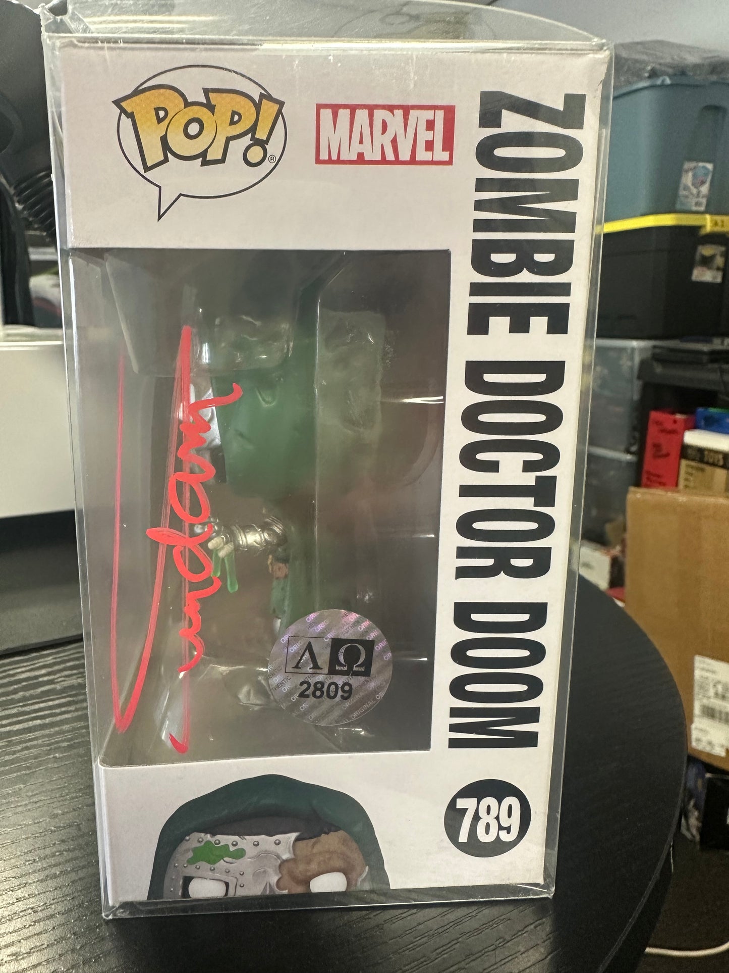 Funko POP! Marvel Zombies #789 Zombie Doctor Doom autographed by Arthur Suydam with COA