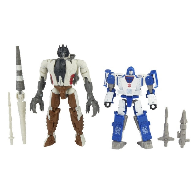 Transformers Toys Generations Kingdom Battle Across Time Collection Deluxe WFC-K40 Autobot Mirage & Maximal Grimlock