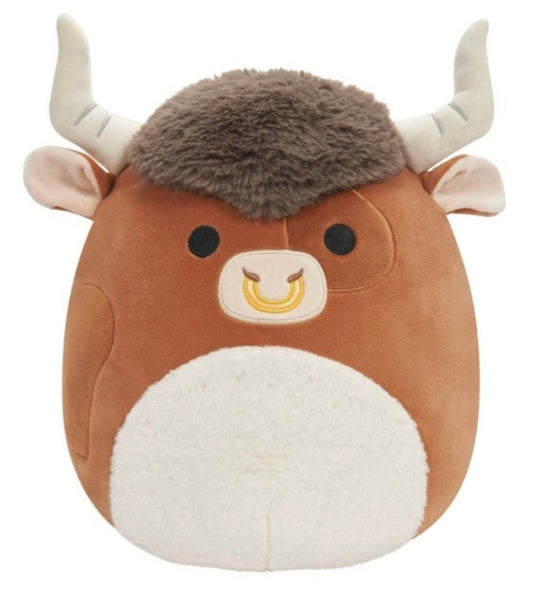 Squishmallow Shep Brown Spotted Bull 11"