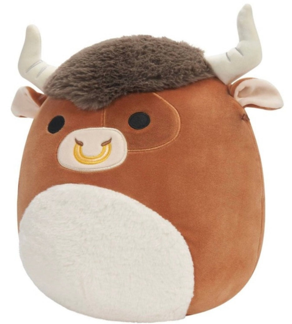 Squishmallow Shep Brown Spotted Bull 11"