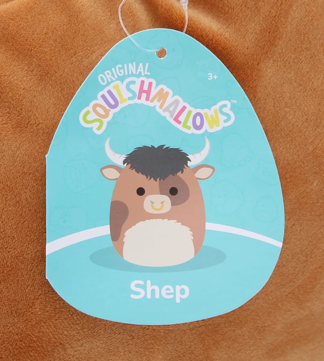 Squishmallow Shep Brown Spotted Bull 11"