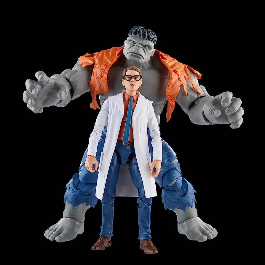 Avengers 60th Anniversary Marvel Legends Gray Hulk and Dr. Bruce Banner 6-Inch Action Figures