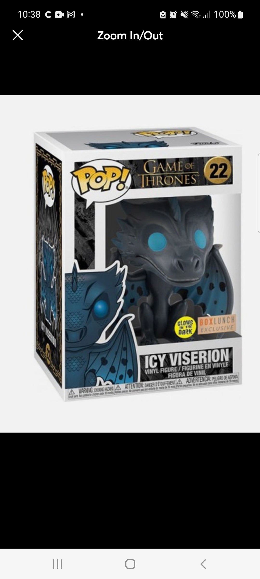 Funko Pop! Television Game of Thrones Icy Viserion (Glows in the Dark) (Box Lunch Exclusive)