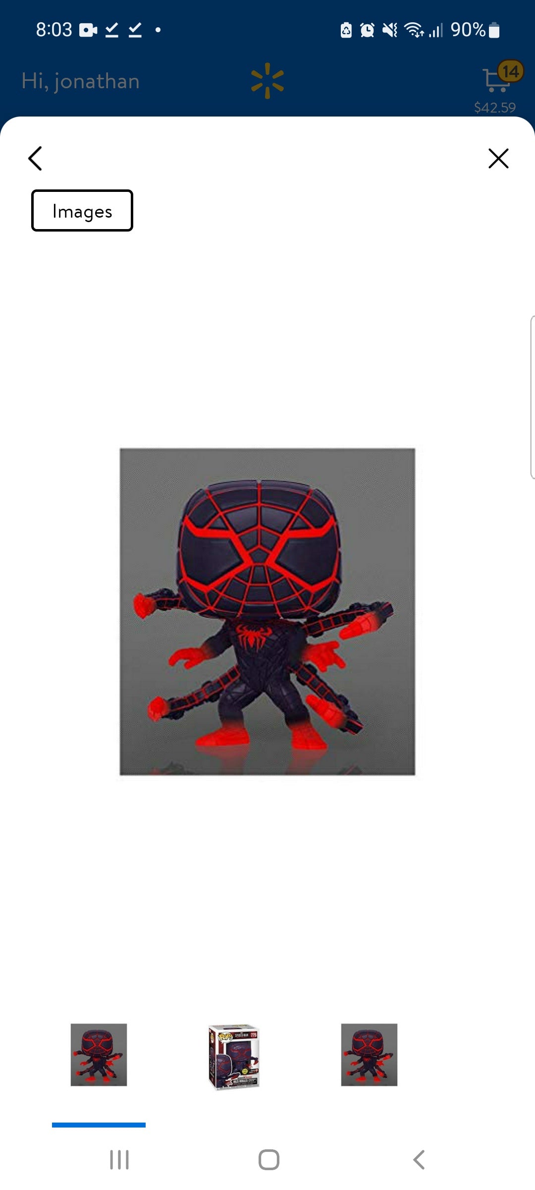 Funko Pop! 775 Marvel Spider-Man Miles Morales (Programmable Matter Suit) Game Stop Exclusive Glow in the Dark